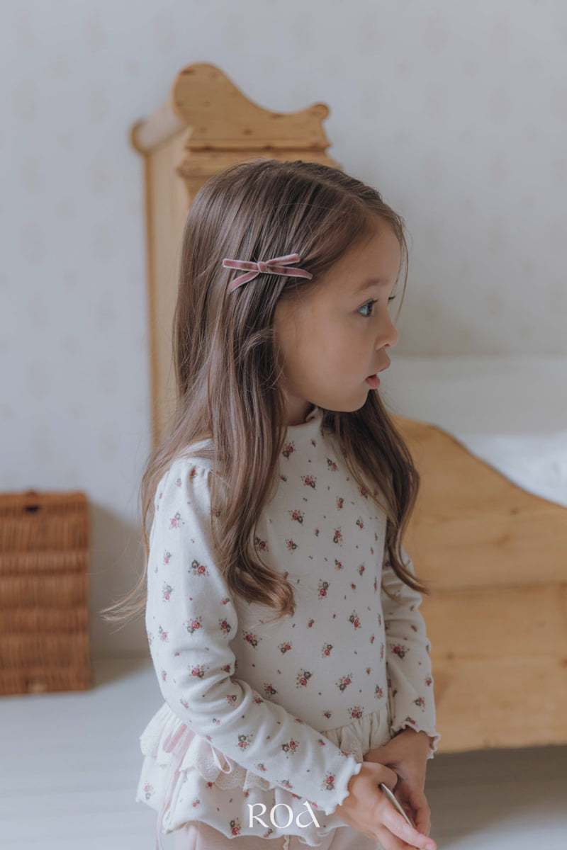 Roa - Korean Children Fashion - #minifashionista - Lace Frill Print Tee - 10