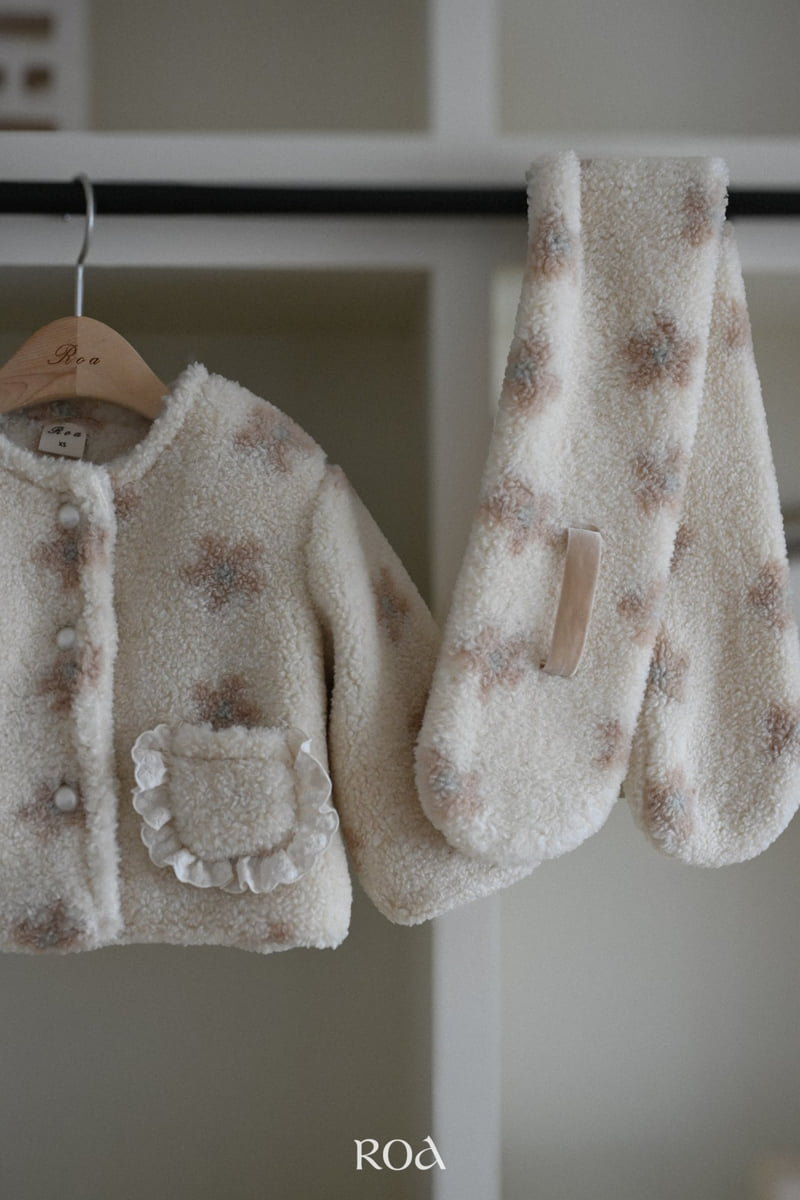 Roa - Korean Children Fashion - #minifashionista - Flower Jacquard Muffler - 9