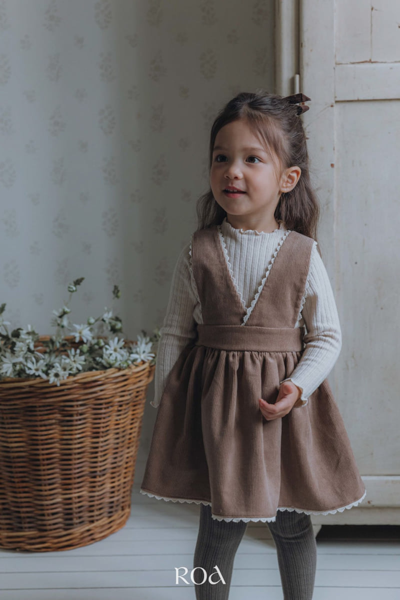 Roa - Korean Children Fashion - #prettylittlegirls - Lace Strap Suspender Skirt