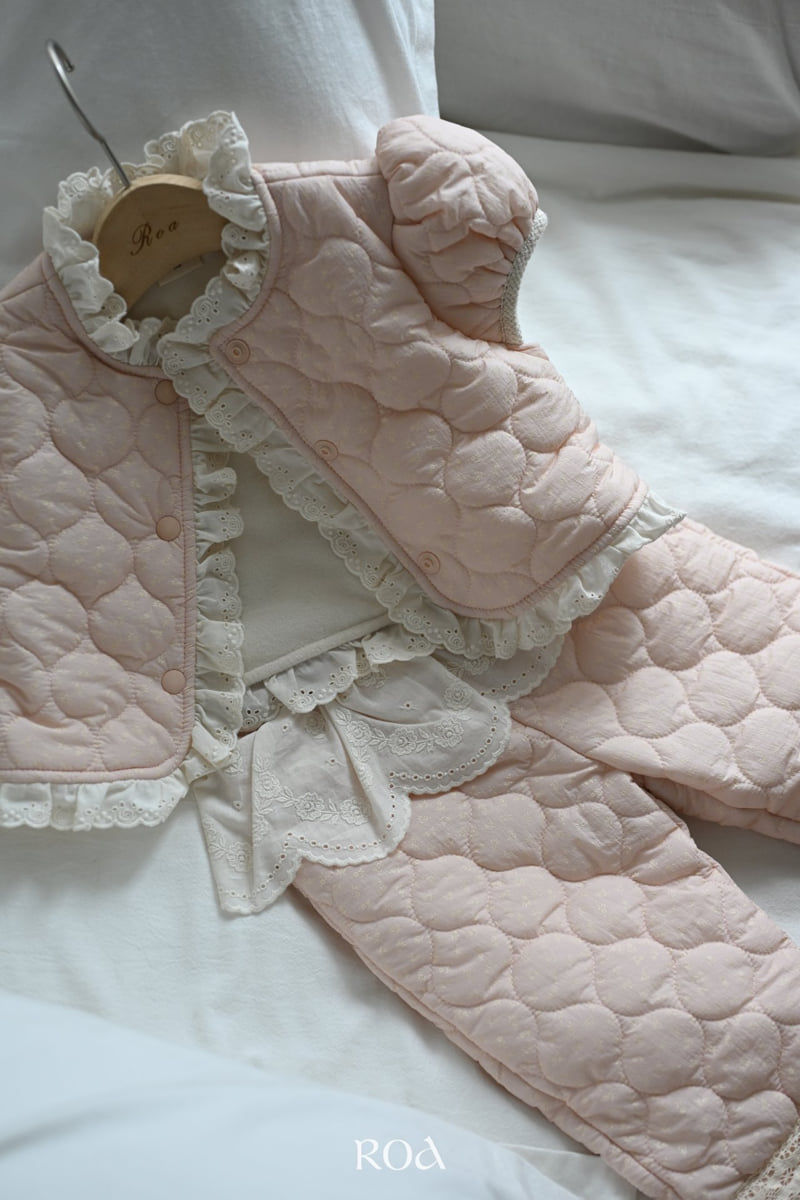 Roa - Korean Children Fashion - #toddlerclothing - Quilted Lace Vest - 12