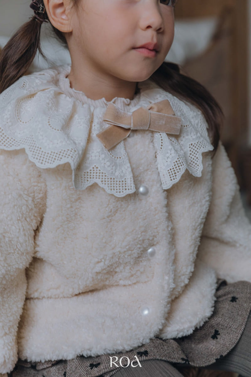 Roa - Korean Children Fashion - #toddlerclothing - Fleece Lace Jacket - 10