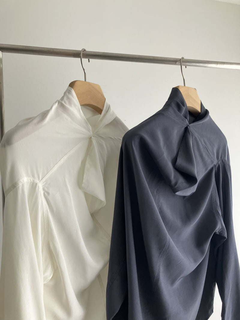 Roomk - Korean Women Fashion - #momslook - Drape Blouse - 3