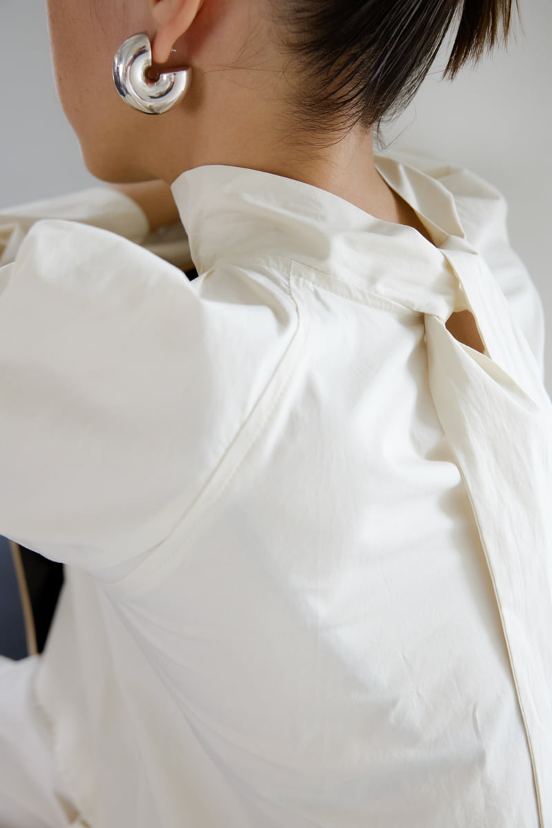 Roomk - Korean Women Fashion - #womensfashion - Tie Blouse - 9