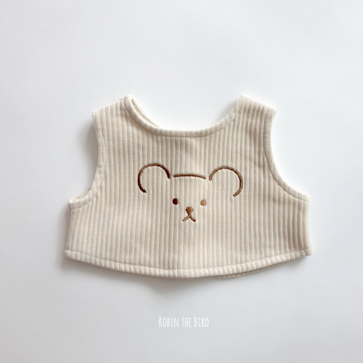 Saerobin - Korean Baby Fashion - #babyboutique - Bear Embroidery Reversible Vest - 3