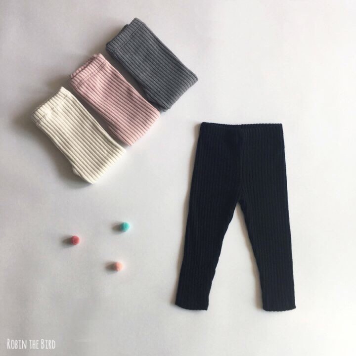 Saerobin - Korean Baby Fashion - #babyboutiqueclothing - Fleece Ribbed Leggings - 5