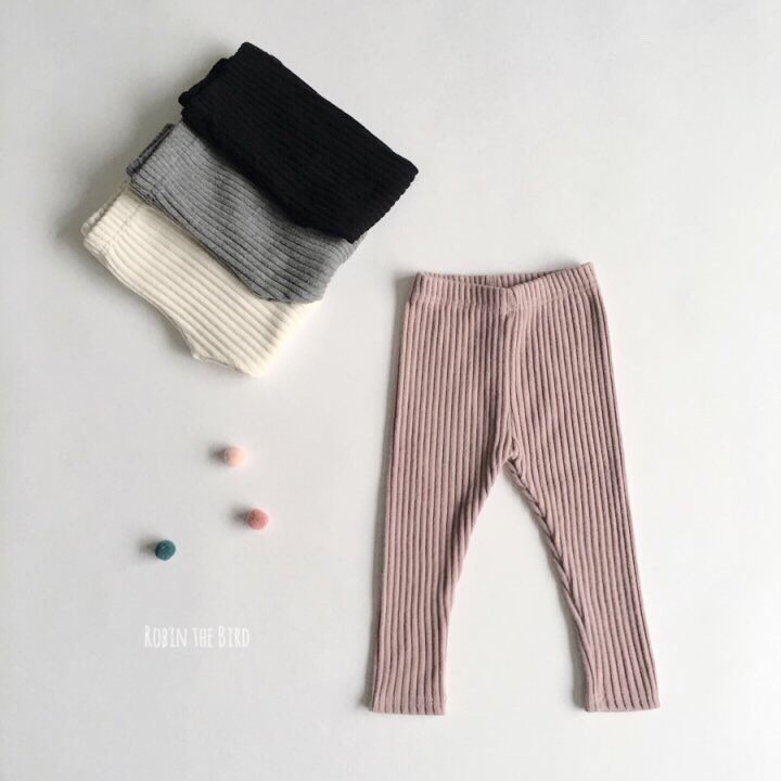 Saerobin - Korean Baby Fashion - #babyclothing - Fleece Ribbed Leggings - 6