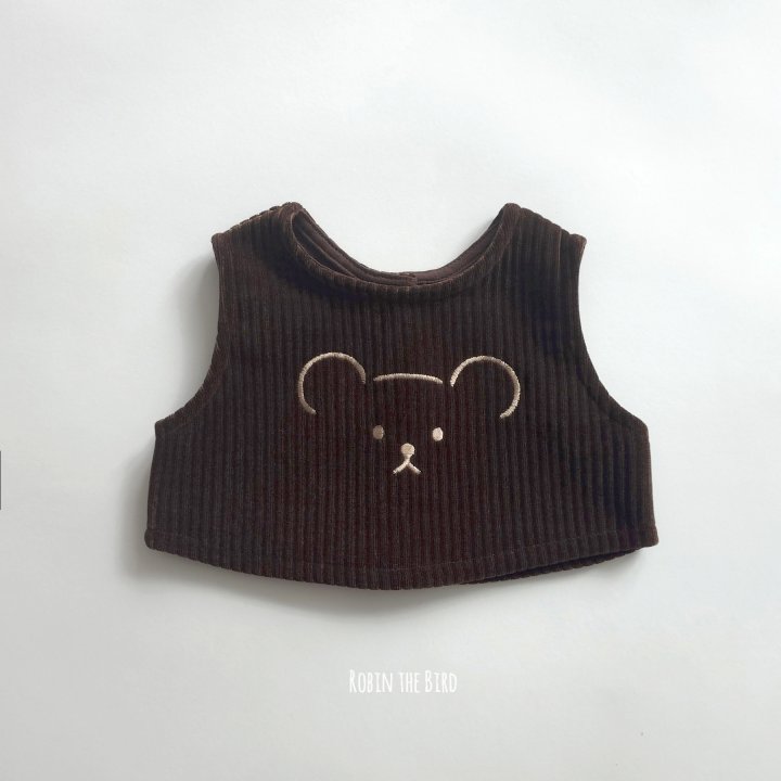 Saerobin - Korean Baby Fashion - #babyclothing - Bear Embroidery Reversible Vest - 5