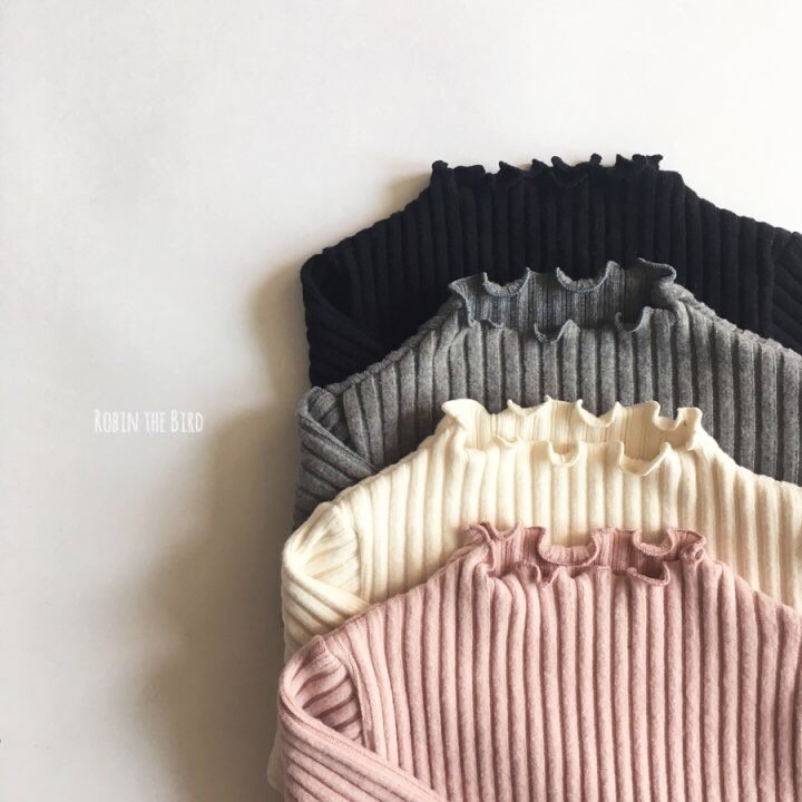 Saerobin - Korean Baby Fashion - #babyfashion - Fleece Ribbed Wave Tee - 8