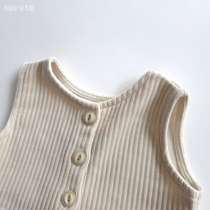Saerobin - Korean Baby Fashion - #babyfashion - Bear Embroidery Reversible Vest - 6