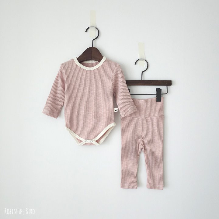 Saerobin - Korean Baby Fashion - #babyfashion - Modal Ribbed Bodysuit Set - 2