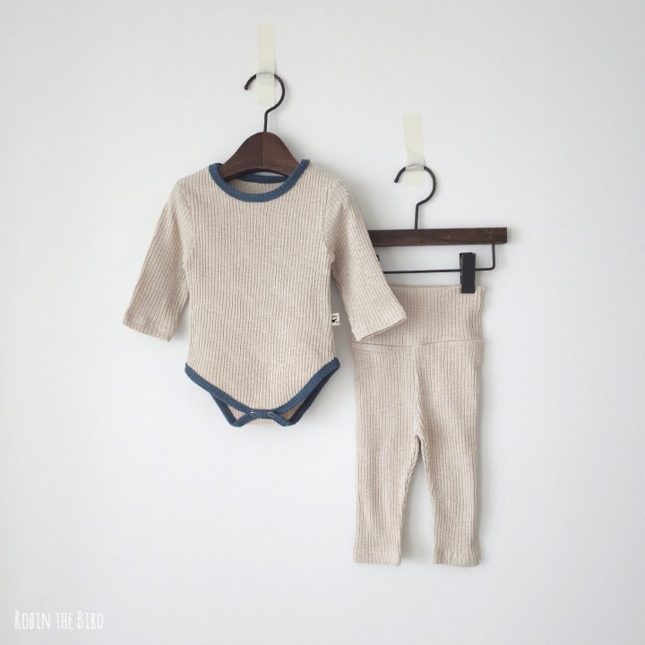 Saerobin - Korean Baby Fashion - #babyfever - Modal Ribbed Bodysuit Set - 3