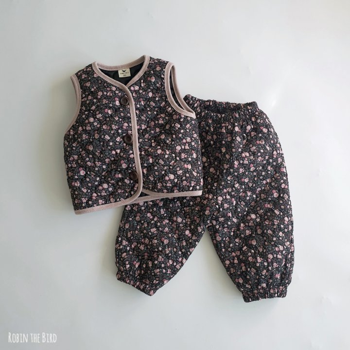 Saerobin - Korean Baby Fashion - #babylifestyle - Quilted Vest Kimchi Set - 2