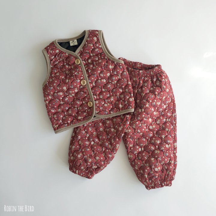 Saerobin - Korean Baby Fashion - #babyoninstagram - Quilted Vest Kimchi Set - 3