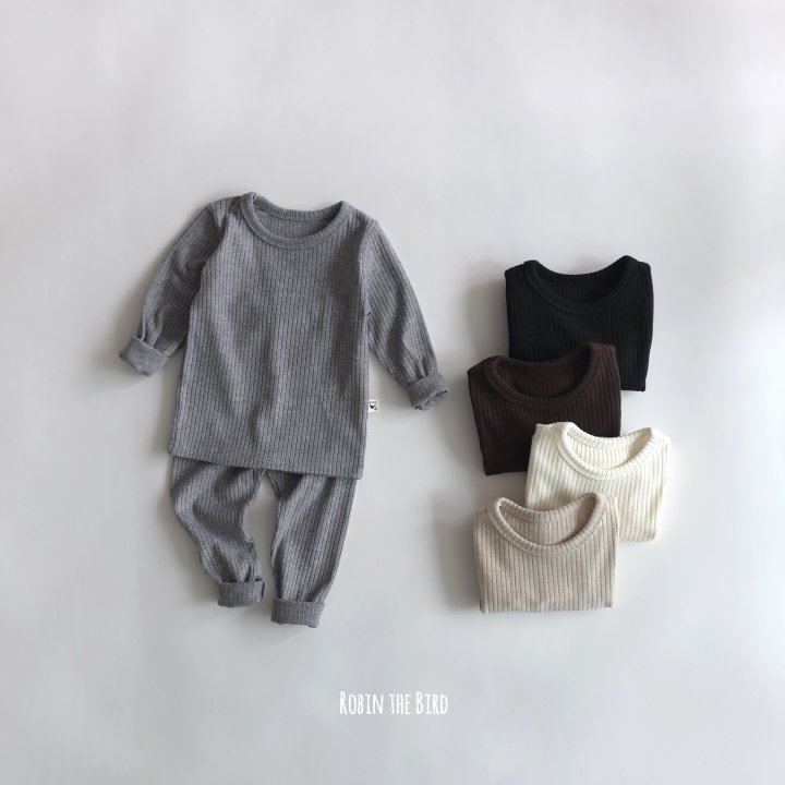 Saerobin - Korean Baby Fashion - #onlinebabyshop - Soft Fleece Ribbed Easywear - 12