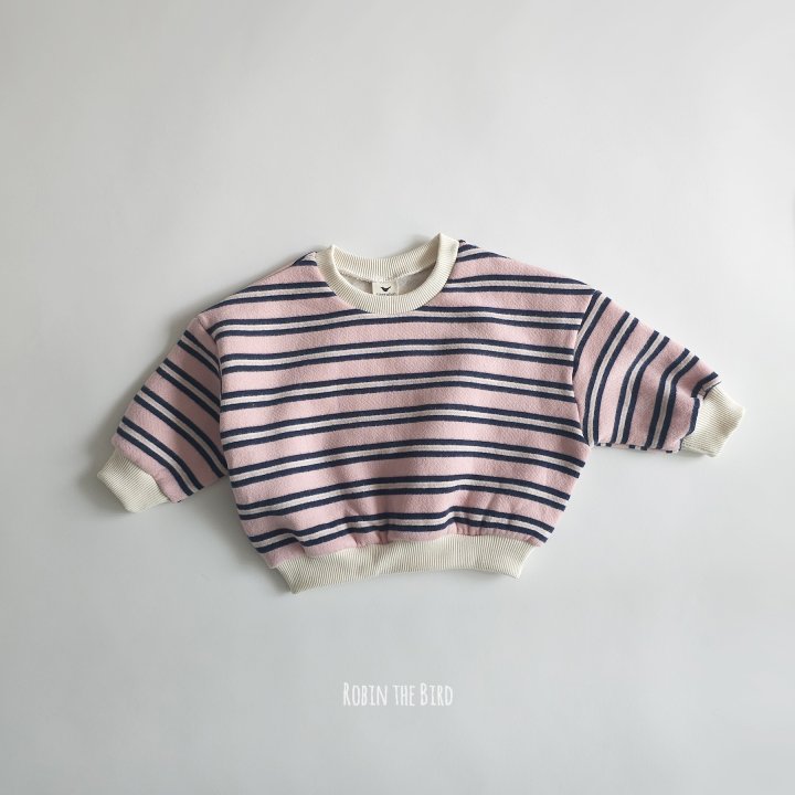 Saerobin - Korean Baby Fashion - #onlinebabyshop - Stripe Fleece Sweatshirt - 6