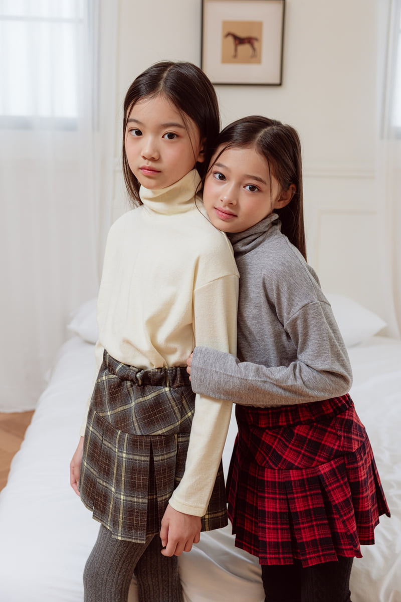 Sm2 - Korean Children Fashion - #childrensboutique - Check Pleated Skirt
