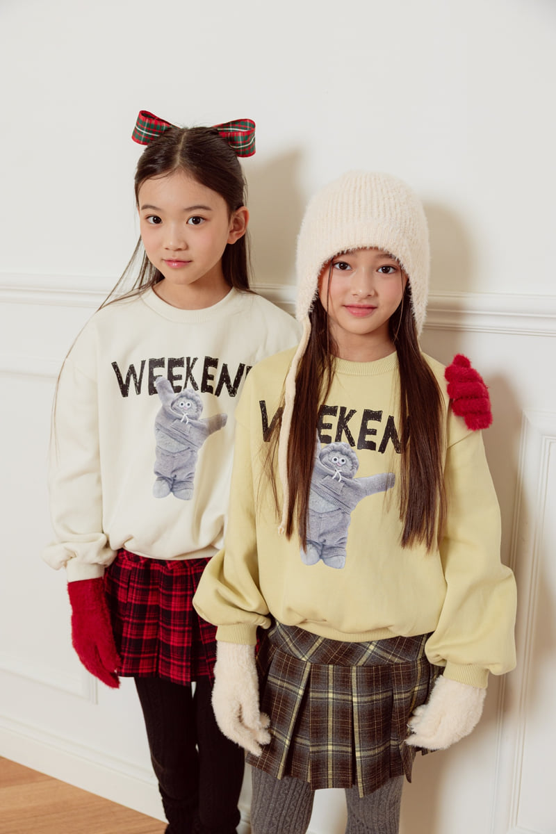 Sm2 - Korean Children Fashion - #fashionkids - Bear Brushed Sweatshirt