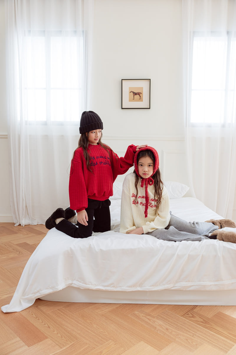 Sm2 - Korean Children Fashion - #littlefashionista - Lettering Embroidered Knit - 10