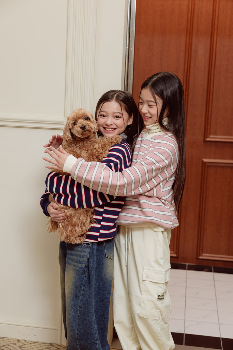 Sm2 - Korean Children Fashion - #littlefashionista - Stripe Brushed Sweatshirt - 7
