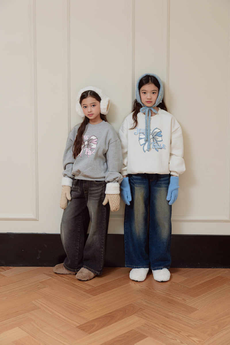 Sm2 - Korean Children Fashion - #prettylittlegirls - Ribbon Brushed Sweatshirt - 5