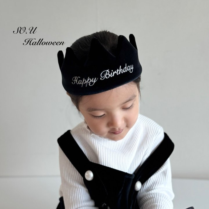 So U - Korean Baby Fashion - #babyboutiqueclothing - Velvet Crown Embroidery