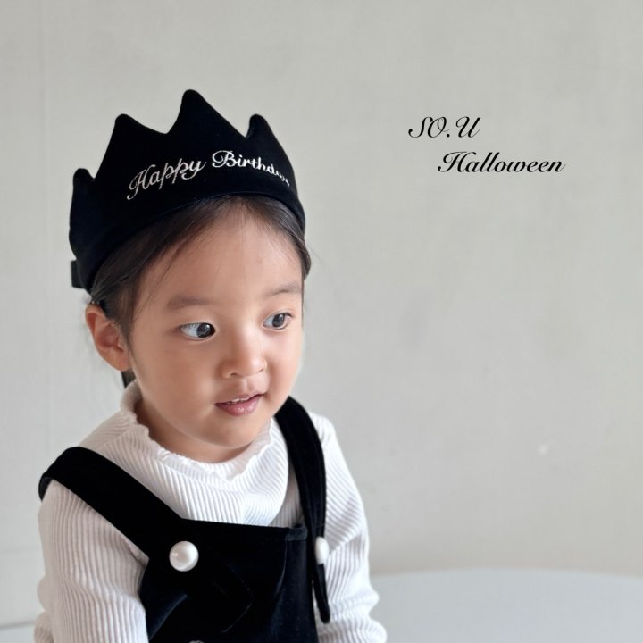 So U - Korean Baby Fashion - #babyfashion - Velvet Crown Embroidery - 3