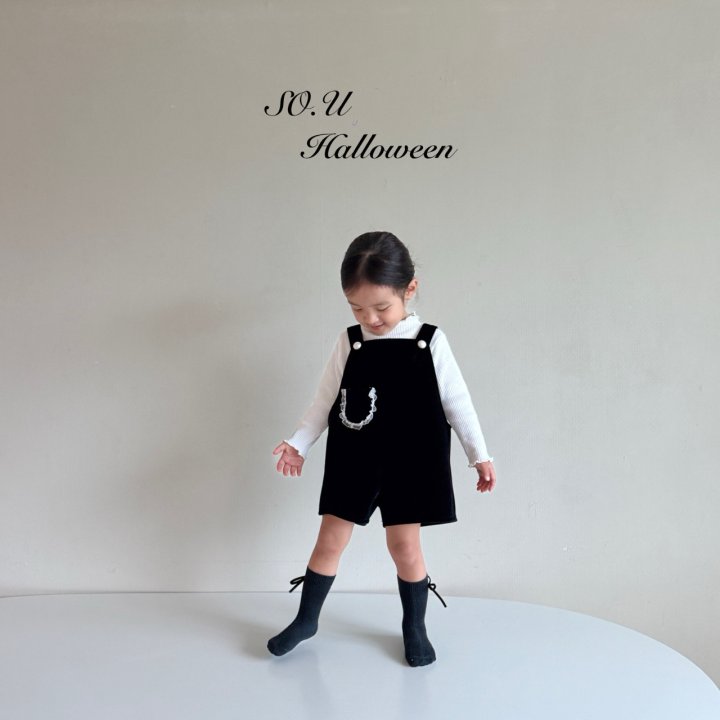 So U - Korean Baby Fashion - #babyfashion - Velvet Pearl Suspender Suit