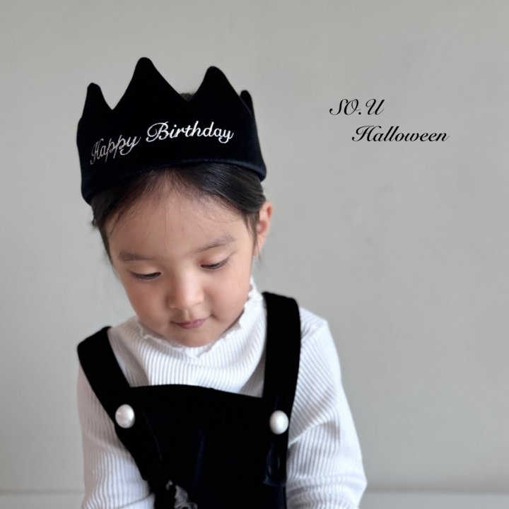 So U - Korean Baby Fashion - #babygirlfashion - Velvet Crown Embroidery - 5