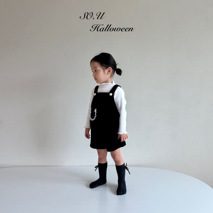 So U - Korean Baby Fashion - #babyoninstagram - Velvet Pearl Suspender Suit - 5