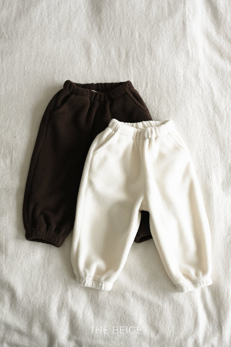 The Beige - Korean Baby Fashion - #babyfashion - Fleece Jogger Pants