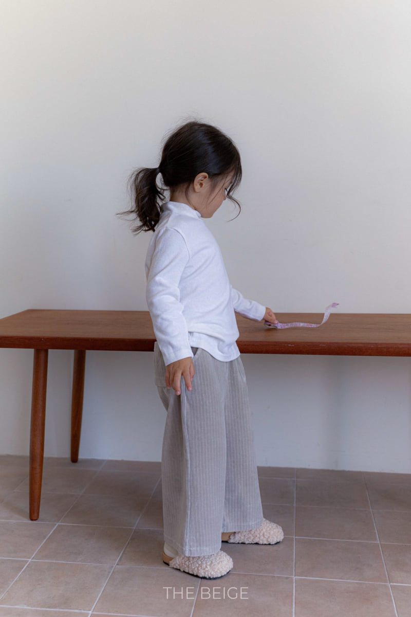 The Beige - Korean Baby Fashion - #babygirlfashion - Ribbed Velour Wide Pants - 2