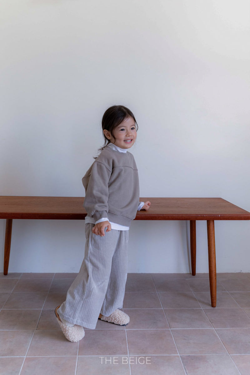 The Beige - Korean Baby Fashion - #babylifestyle - Ribbed Velour Wide Pants - 3