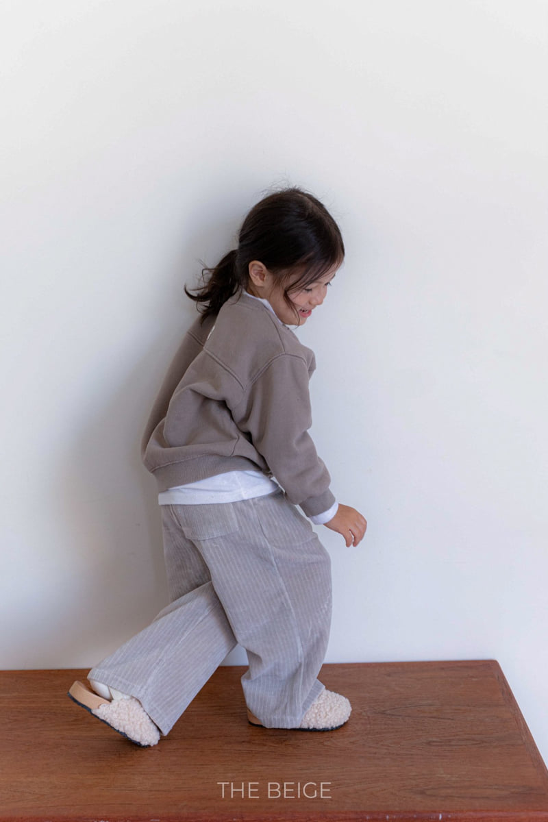 The Beige - Korean Baby Fashion - #babylifestyle - Ribbed Velour Wide Pants - 4