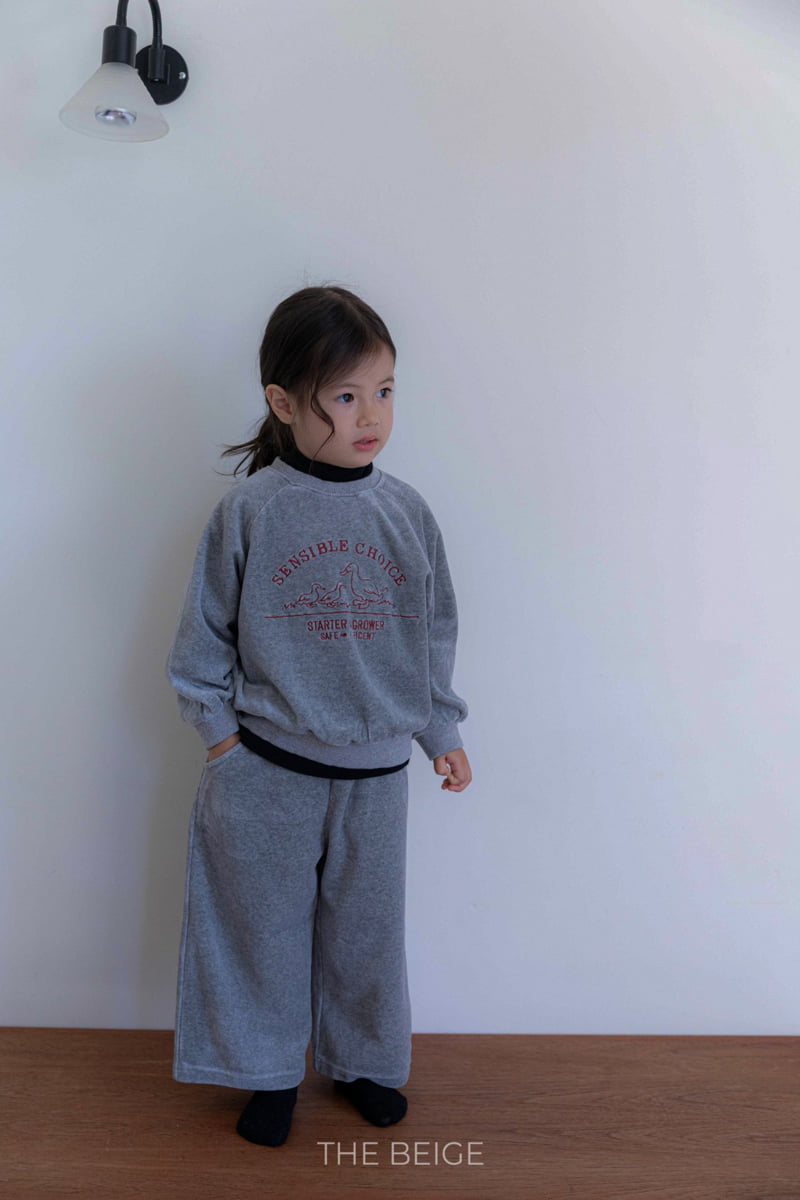 The Beige - Korean Baby Fashion - #babyoutfit - Velour Wide Pants - 5