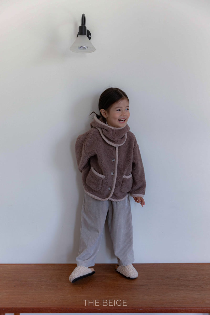 The Beige - Korean Baby Fashion - #babyoutfit - Ribbed Velour Wide Pants - 6