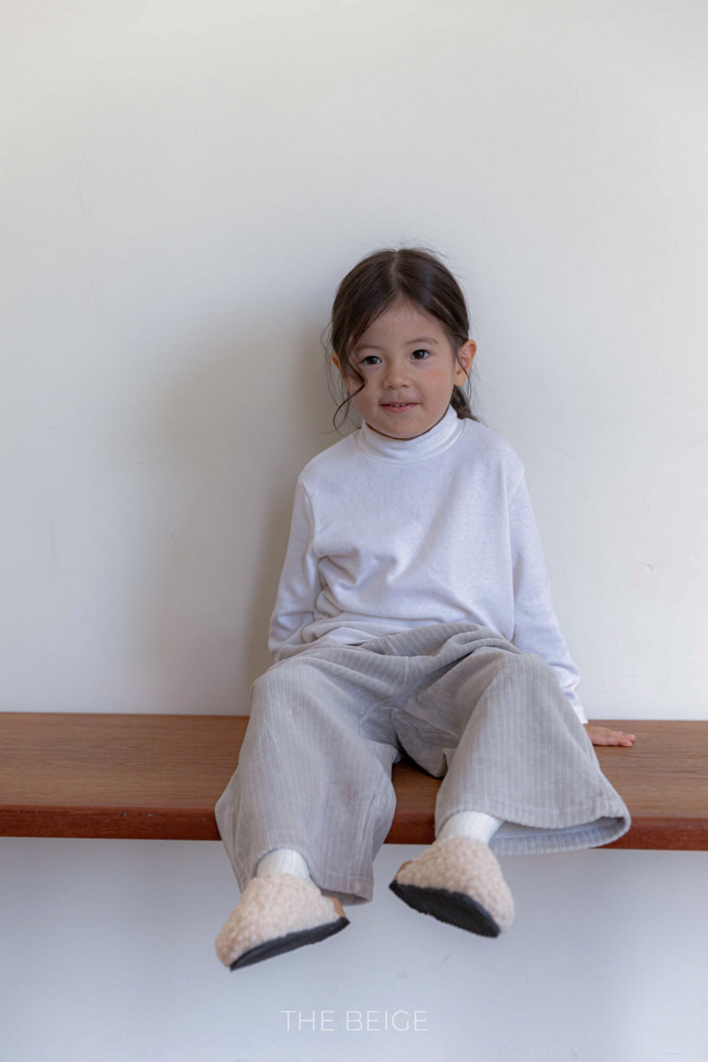 The Beige - Korean Baby Fashion - #babywear - Ribbed Velour Wide Pants - 8
