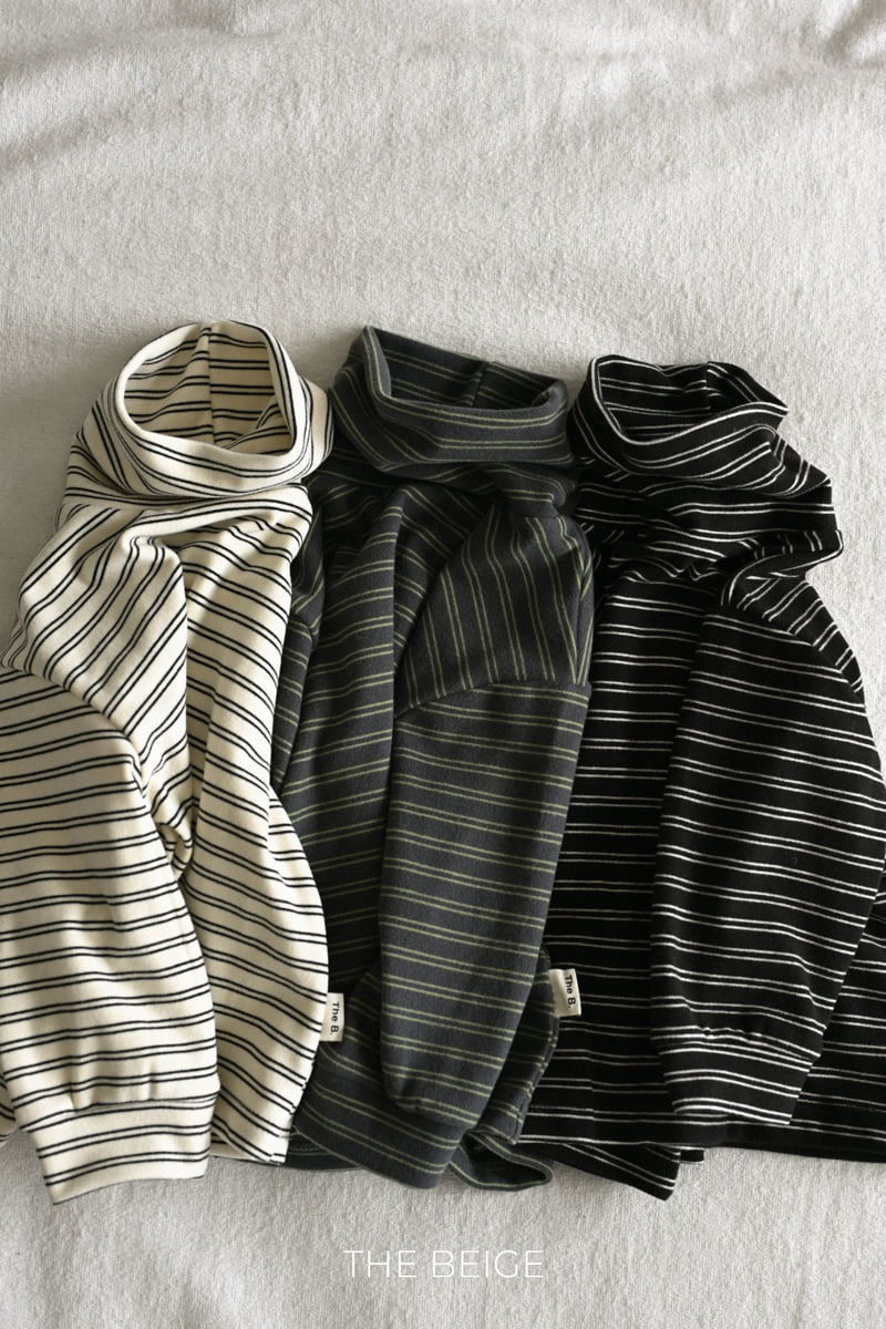 The Beige - Korean Baby Fashion - #onlinebabyboutique - Striped Turtleneck Tee