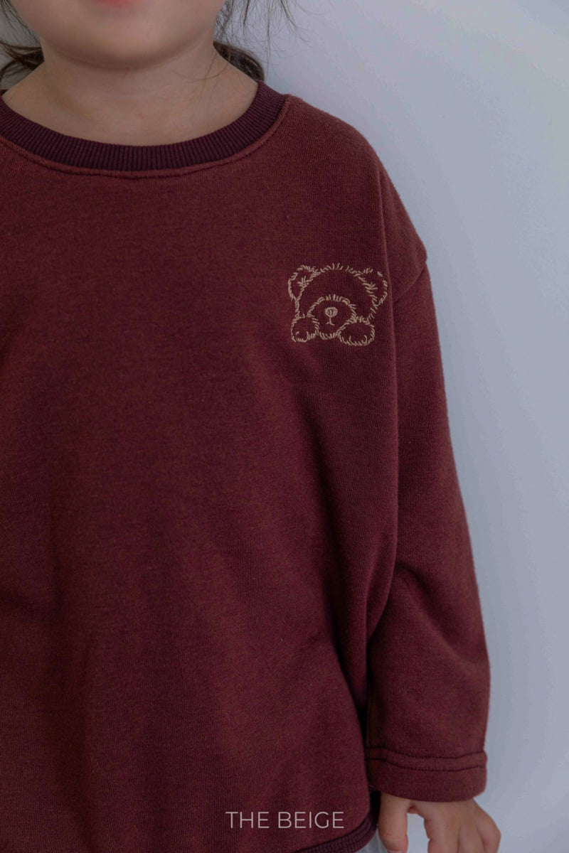 The Beige - Korean Baby Fashion - #onlinebabyboutique - Bear Embroidery Binding Tee - 6