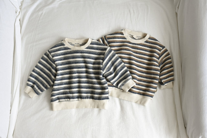 The Beige - Korean Baby Fashion - #onlinebabyshop - Knit Striped Sweatshirt