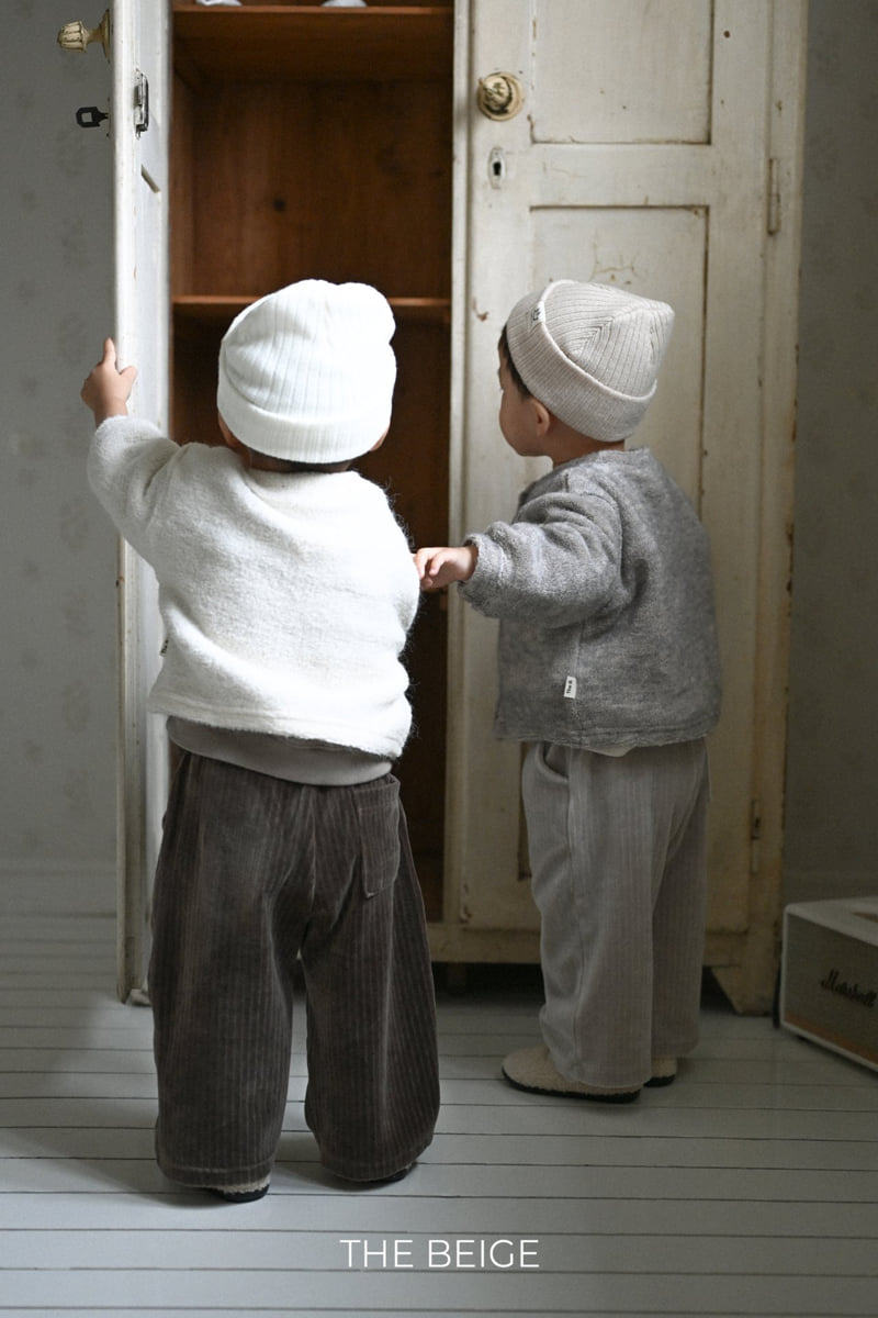 The Beige - Korean Baby Fashion - #smilingbaby - Ribbed Velour Wide Pants - 11
