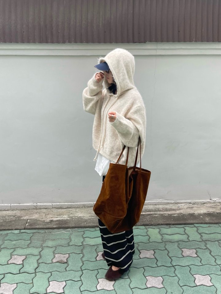 The Fine.b - Korean Women Fashion - #momslook - Knit Hoodie - 3