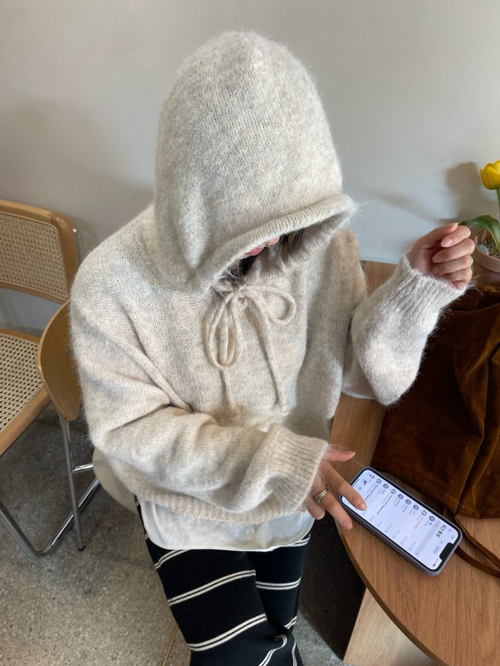 The Fine.b - Korean Women Fashion - #momslook - Knit Hoodie - 5