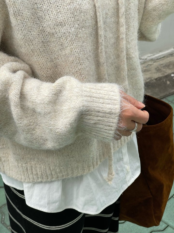 The Fine.b - Korean Women Fashion - #vintageinspired - Knit Hoodie - 9