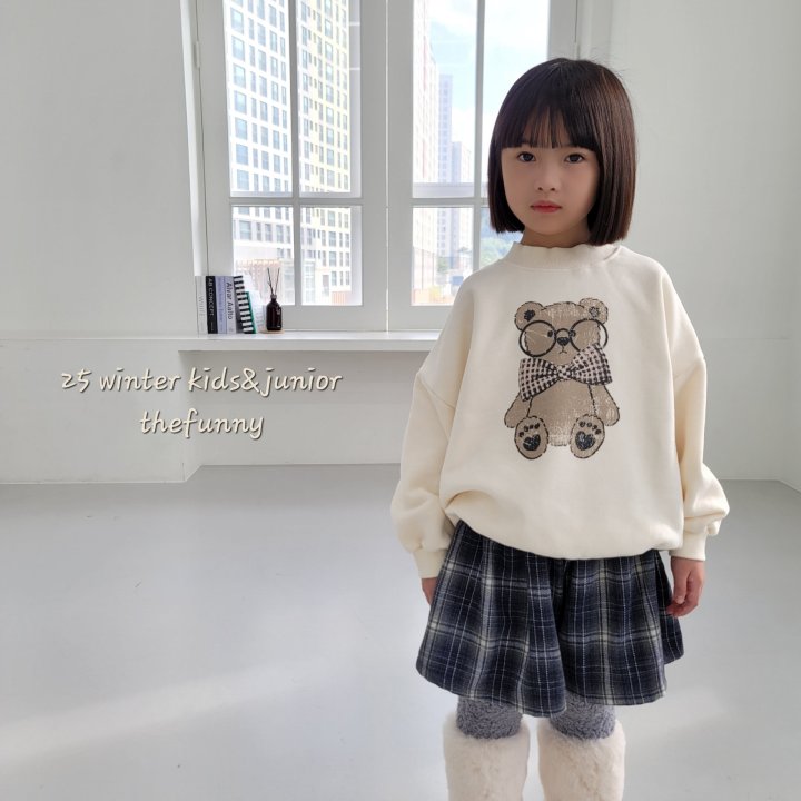 The Funny - Korean Children Fashion - #discoveringself - Check Bear Sweatshirt