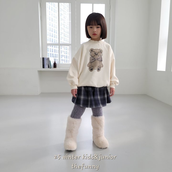 The Funny - Korean Children Fashion - #kidsshorts - Check Bear Sweatshirt - 3
