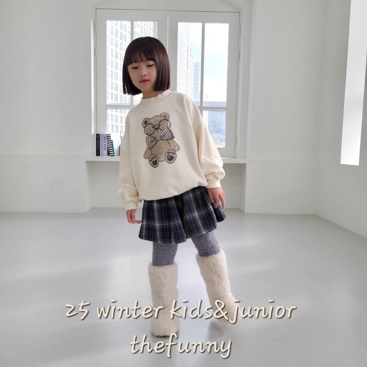 The Funny - Korean Children Fashion - #kidsshorts - Check Bear Sweatshirt - 4