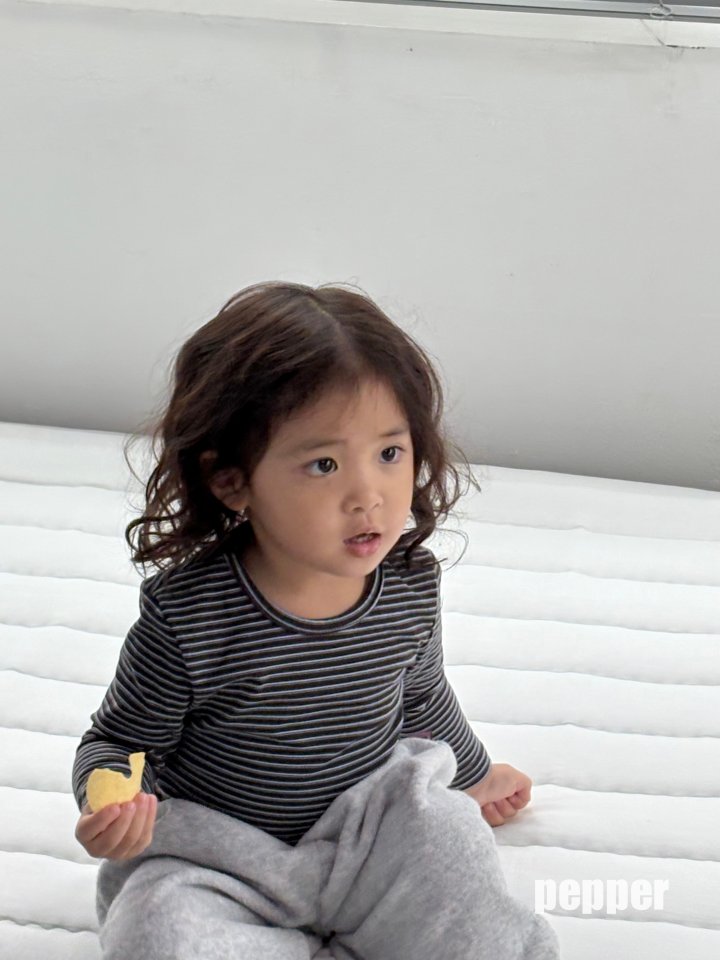 The Pepper - Korean Children Fashion - #prettylittlegirls - Orange Stripe Tee - 4
