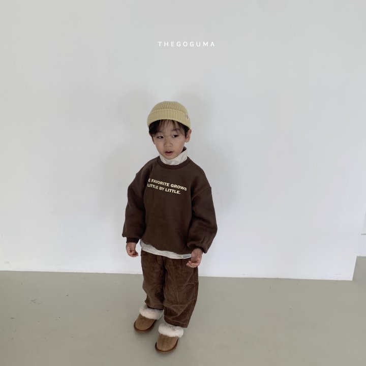 Thegoguma - Korean Children Fashion - #Kfashion4kids - Corduroy Brushed Baggy Pants - 5
