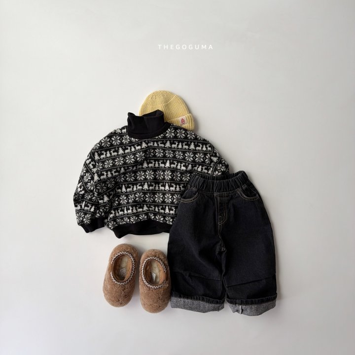 Thegoguma - Korean Children Fashion - #childrensboutique - Point Pleated Brushed Denim Pants - 3