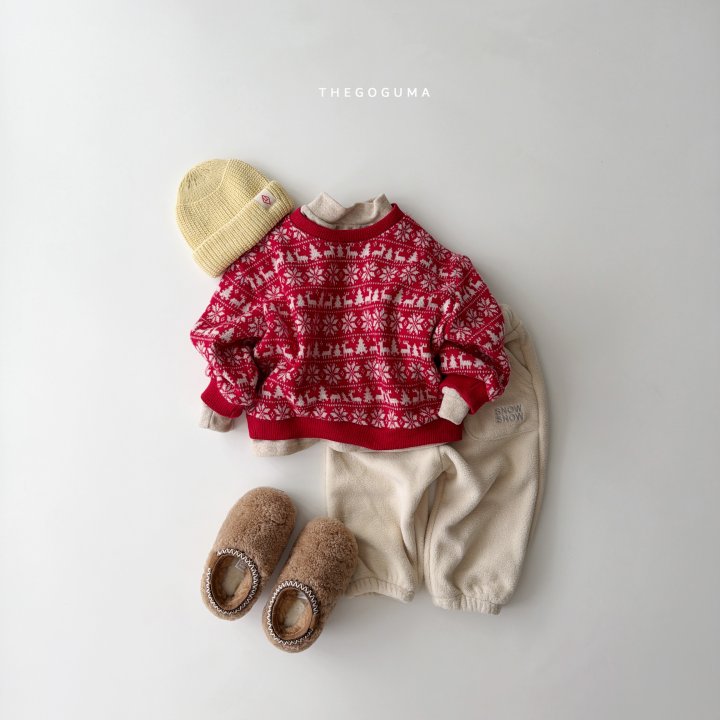 Thegoguma - Korean Children Fashion - #designkidswear - Snowflake Knit Sweatshirt - 2